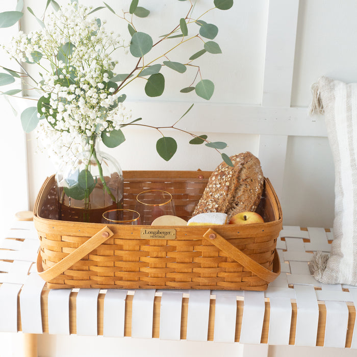 Collector's Heritage Large Gathering Basket with Protector - Warm Brown