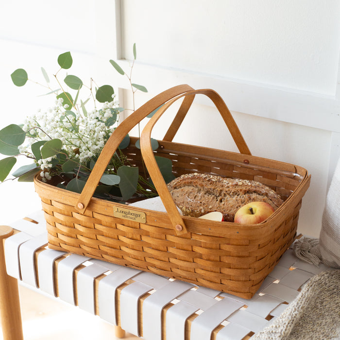Collector's Heritage Large Gathering Basket with Protector - Warm Brown