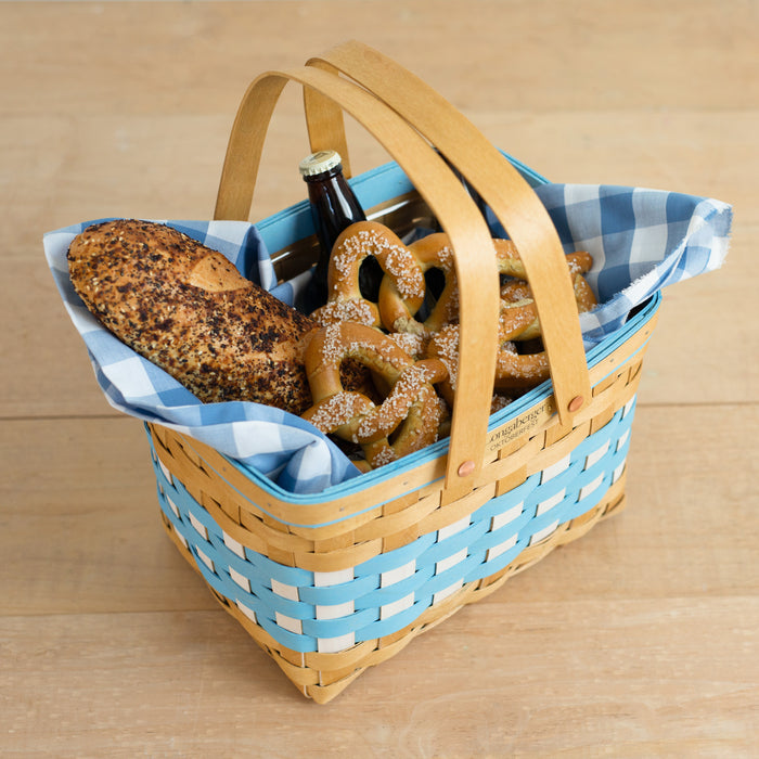 Collector's Oktoberfest Homestead Basket with Protector - Bavarian Check