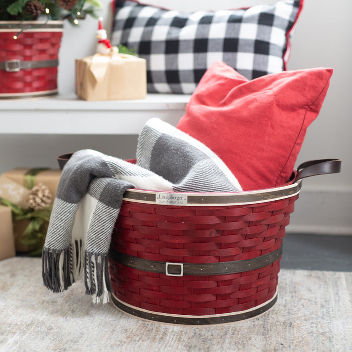 Collector's Santa Belly Large Bushel Basket with Protector