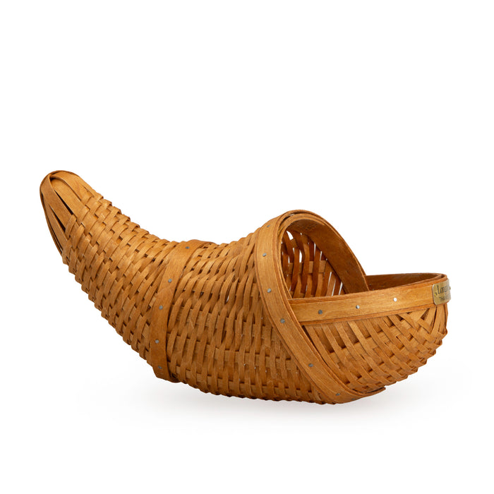 Collector's Thanksgiving Cornucopia Basket with Protector - Warm Brown