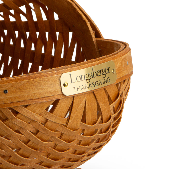 Collector's Thanksgiving Cornucopia Basket with Protector - Warm Brown