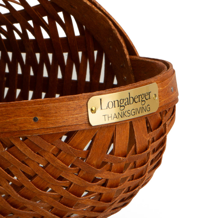 Collector's Thanksgiving Cornucopia Basket with Protector - Warm Cinnamon