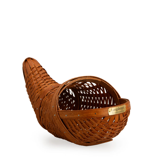 Collector's Thanksgiving Cornucopia Basket with Protector - Warm Cinnamon