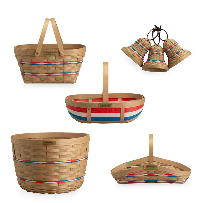 Collector's 1776 Collection 10-Piece Set - Independence-Basket Set-Woven Maple Basket-Longaberger