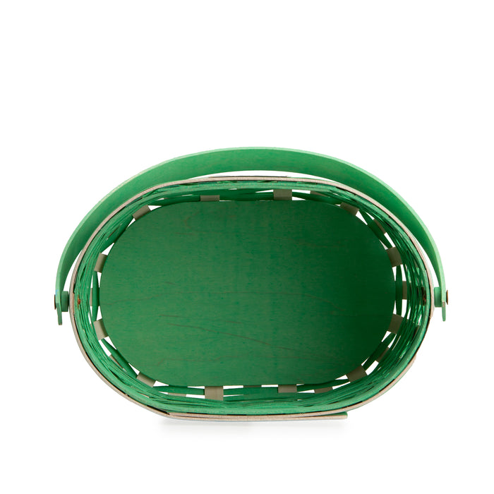 Collector's Easter Medium Oval Basket with Protector - Green-Basket Set-Woven Maple Basket-Longaberger