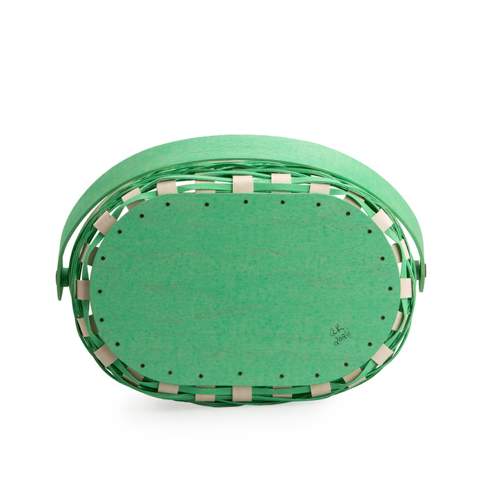 Collector's Easter Medium Oval Basket with Protector - Green-Basket Set-Woven Maple Basket-Longaberger