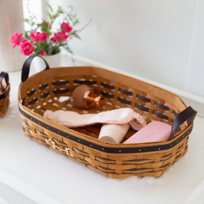 Collector's Equestrian Collection 8-Piece Set - Leather Trim-Basket Set-Woven Maple Basket-Longaberger