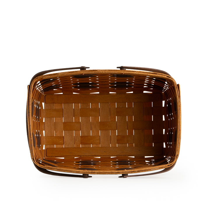 Collector's Equestrian Large Market Basket with Protector - Leather Trim-Basket Set-Woven Maple Basket-Longaberger