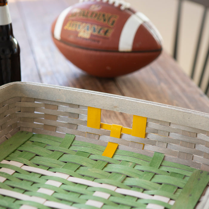 Collector's Game Day Field Tray 4-Piece Set - Football Field and Football-Basket Set-Woven Maple Basket-Longaberger