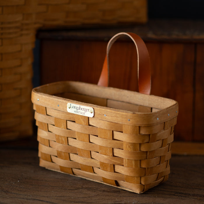 Collector's Heritage Medium Key Basket with Protector - Warm Brown-Basket Set-Woven Maple Basket-Longaberger