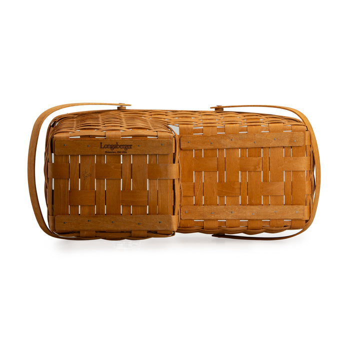 Collector's Heritage Stair Basket with Protector - Warm Brown-Basket Set-Woven Maple Basket-Longaberger