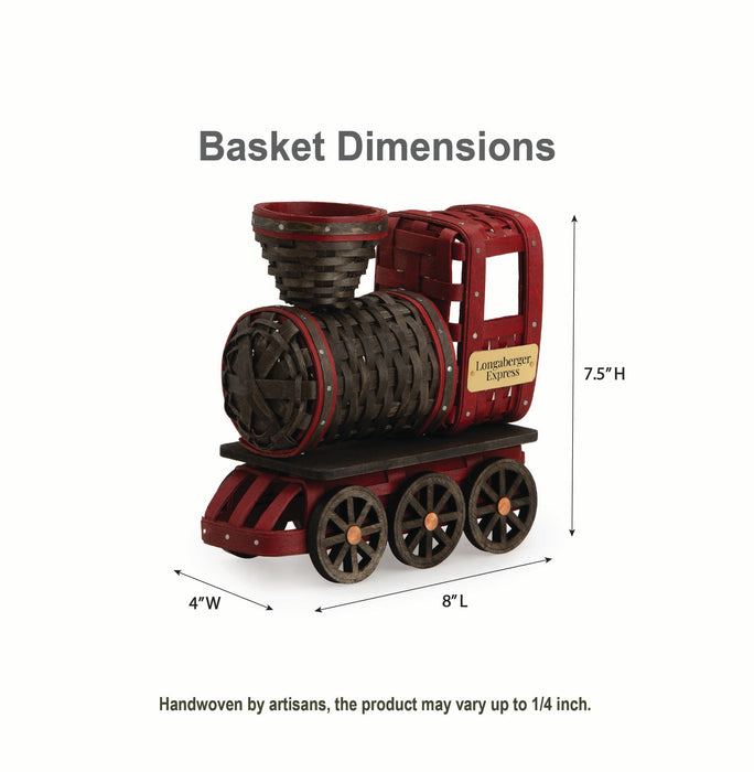 Collector's Longaberger Express Locomotive - Red and Black-Basket-Woven Maple Basket-Longaberger