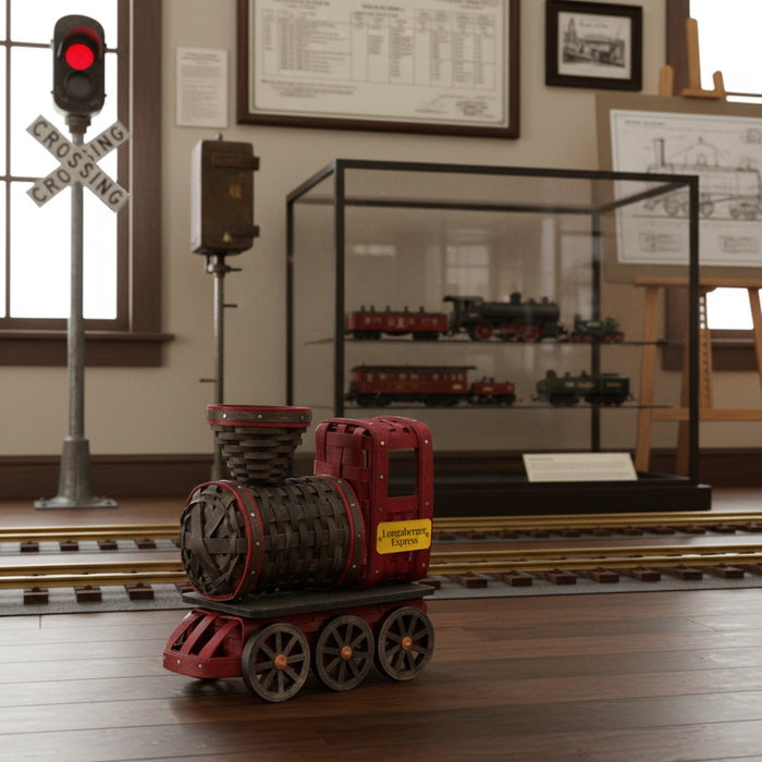 Collector's Longaberger Express Locomotive - Red and Black-Basket-Woven Maple Basket-Longaberger