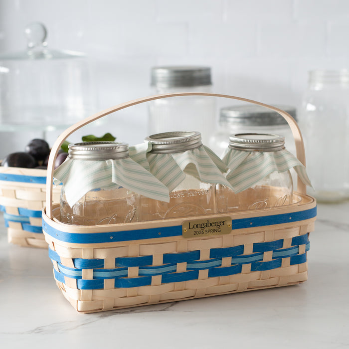 Collector's Spring Canning Basket with Protector - Blueberry-Basket Set-Woven Maple Basket-Longaberger