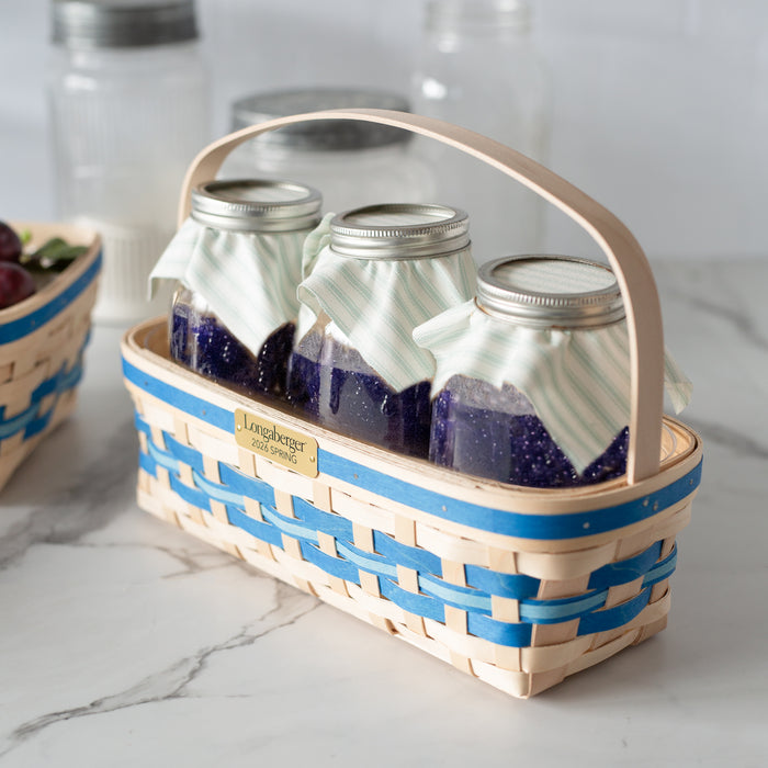 Collector's Spring Canning Basket with Protector - Blueberry-Basket Set-Woven Maple Basket-Longaberger