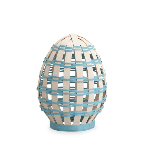 Easter Large Freestanding Open Weave Egg - Blue-Basket-Woven Maple Basket-Longaberger
