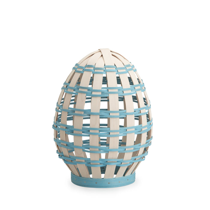 Easter Large Freestanding Open Weave Egg - Blue-Basket-Woven Maple Basket-Longaberger