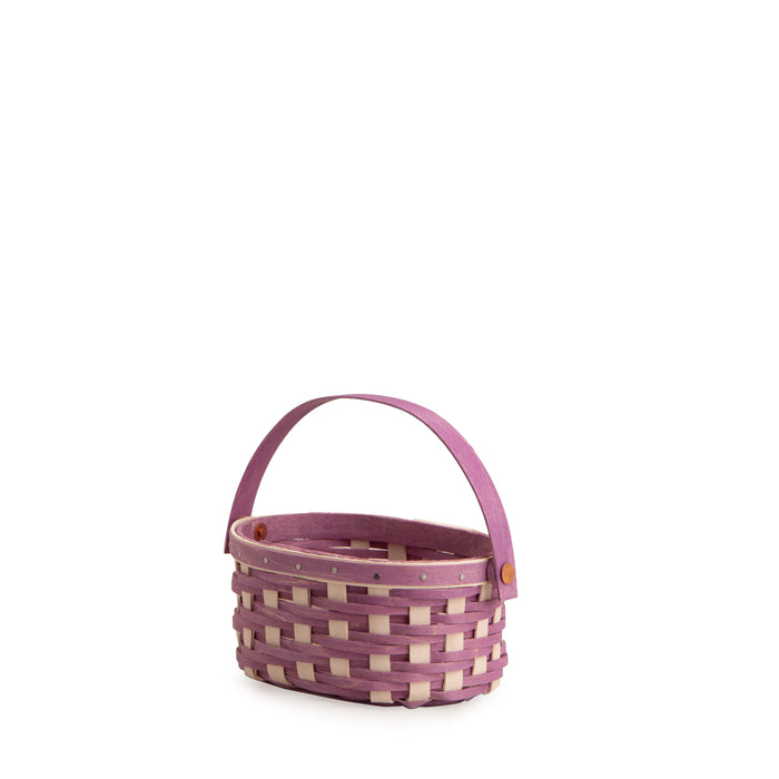 Easter Miniature Oval Basket with Protector - Lavender-Basket Set-Woven Maple Basket-Longaberger