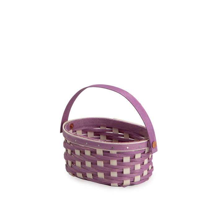 Easter Miniature Oval Basket with Protector - Lavender-Basket Set-Woven Maple Basket-Longaberger
