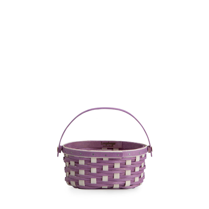 Easter Miniature Oval Basket with Protector - Lavender-Basket Set-Woven Maple Basket-Longaberger