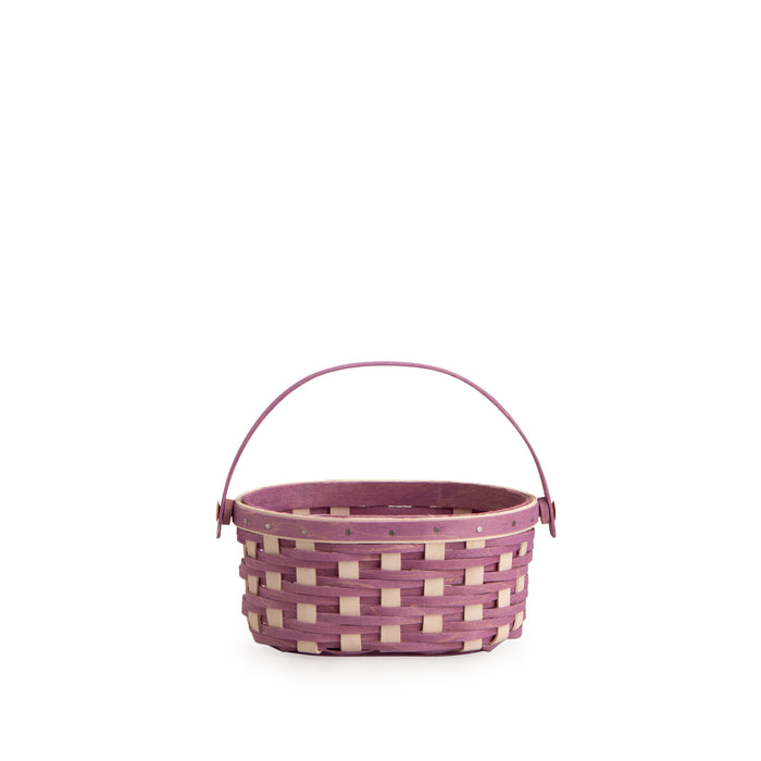 Easter Miniature Oval Basket with Protector - Lavender-Basket Set-Woven Maple Basket-Longaberger