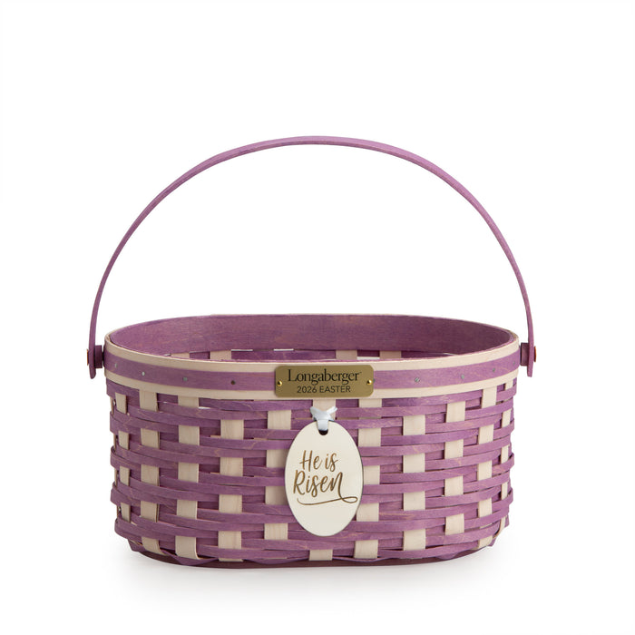 Easter Wooden Tie-On Trio - White-Basket Set-Woven Maple Basket-Longaberger