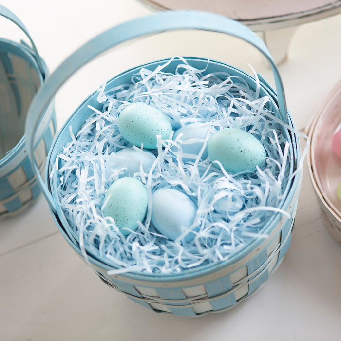 Easter Trug Basket - Robin's Egg Blue with Eggs