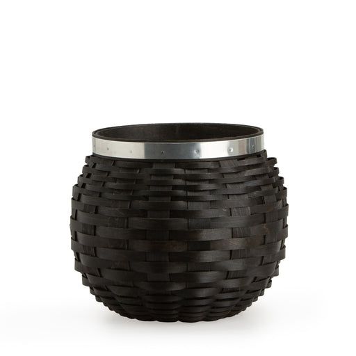 Elegance Medium Ball Drop Bowl Basket with Protector - Aluminum-Basket Set-Woven Maple Basket-Longaberger
