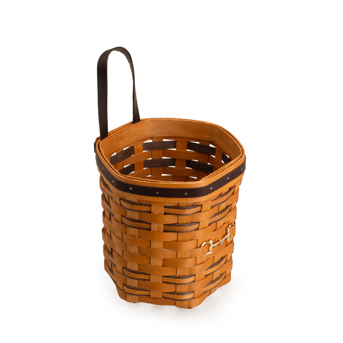 Equestrian Hanging Basket with Protector - Leather Trim-Basket Set-Woven Maple Basket-Longaberger