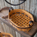 Equestrian Small Tray Basket with Protector - Leather Trim-Basket Set-Woven Maple Basket-Longaberger