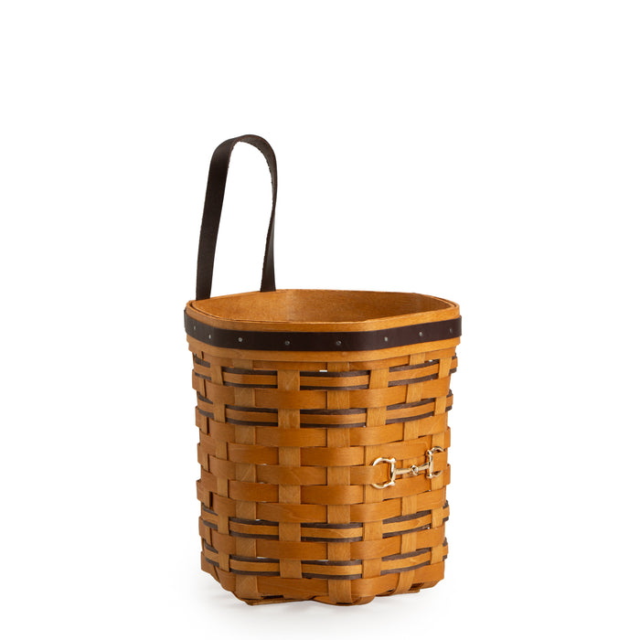 Equestrian Hanging Basket with Protector - Leather Trim