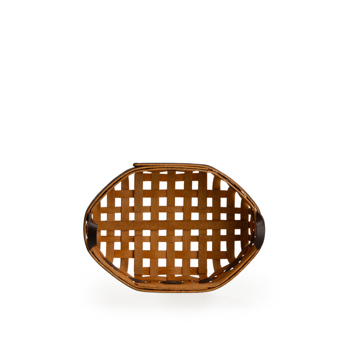 Equestrian Small Tray Basket with Protector - Leather Trim