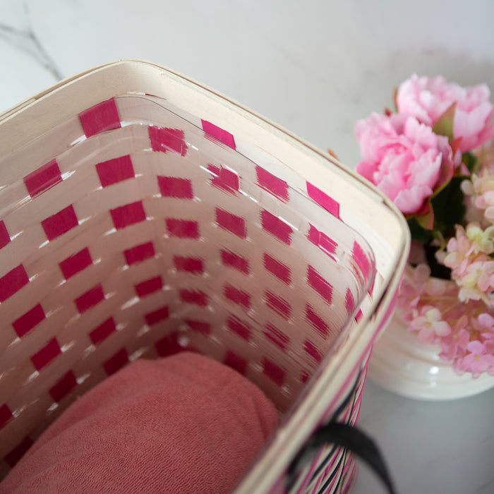 Everyday Medium Tote Basket with Protector - Blush-Basket Set-Woven Maple Basket-Longaberger