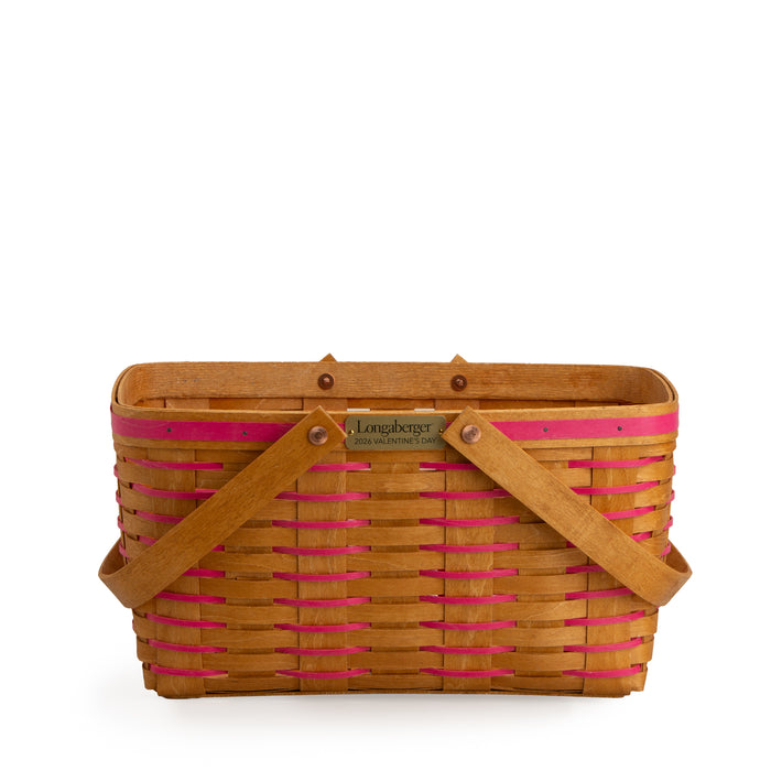 Collector's Valentine's Day Medium Heartland Basket with Protector - Pink