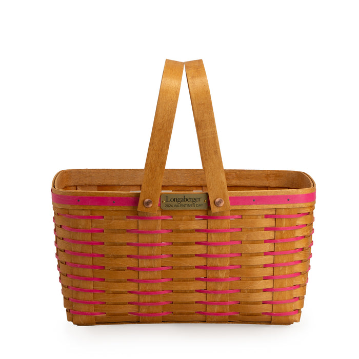 Collector's Valentine's Day Medium Heartland Basket with Protector - Pink