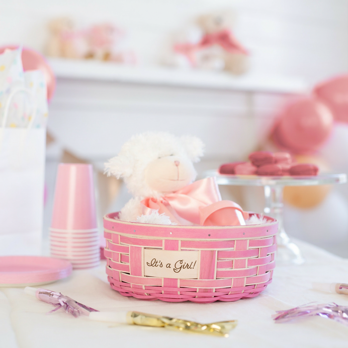 Celebrations It's a Girl Basket with Protector - Pink
