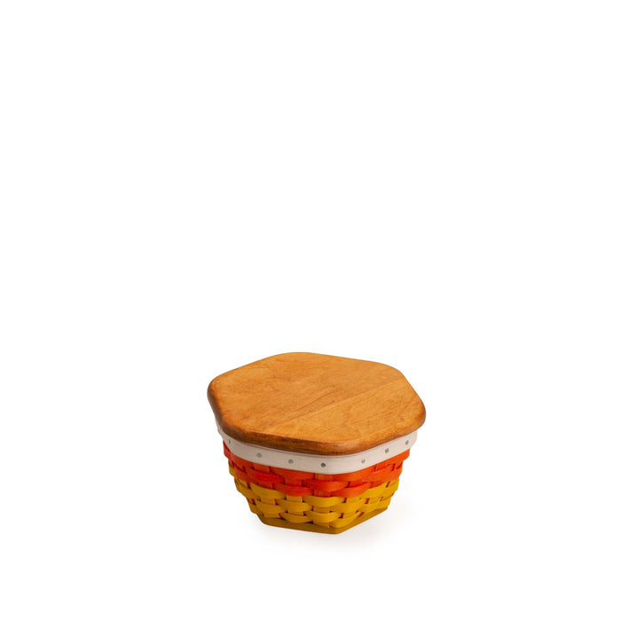 Halloween Candy Corn Miniature Generations Basket with Lid and Protector
