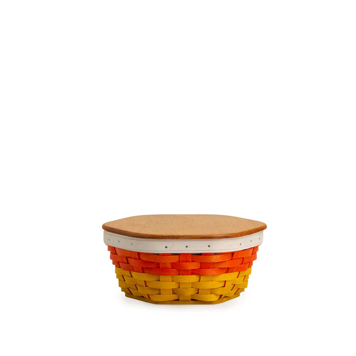 Halloween Candy Corn Medium Generations Basket with Lid and Protector
