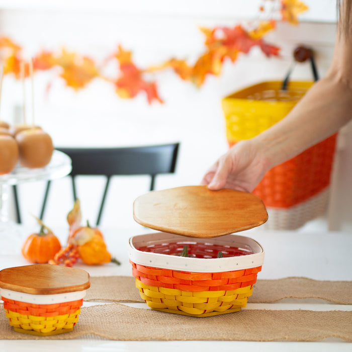 Halloween Candy Corn Medium Generations Basket with Lid and Protector