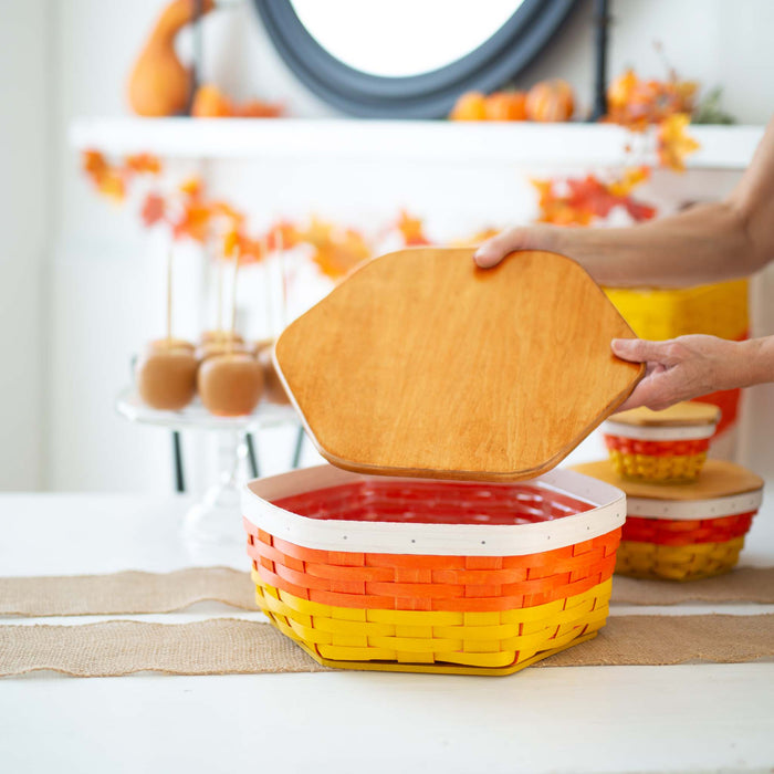 Halloween Candy Corn Generations 9-Piece Basket Set with Lids and Protectors