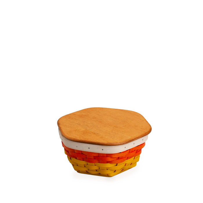 Halloween Candy Corn Medium Generations Basket with Lid and Protector