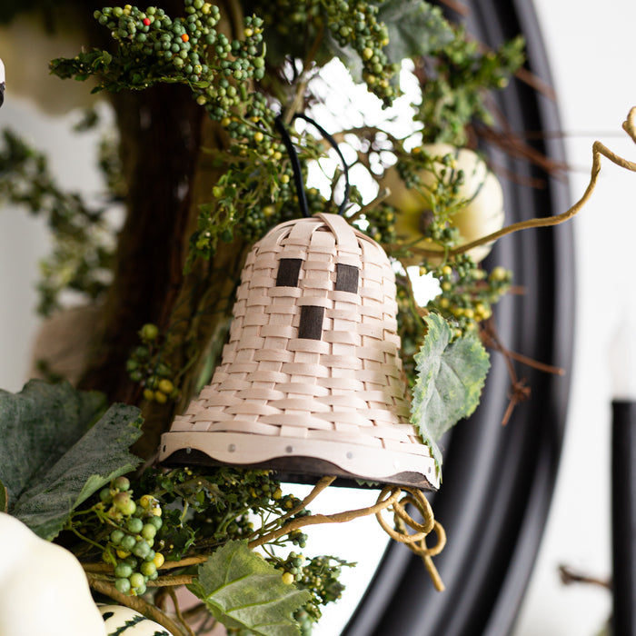 Halloween Miniature Ghost Bell Woven Decor Trio