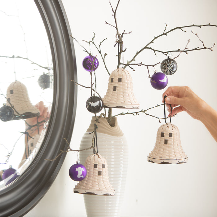 Halloween Miniature Ghost Bell Woven Decor Trio