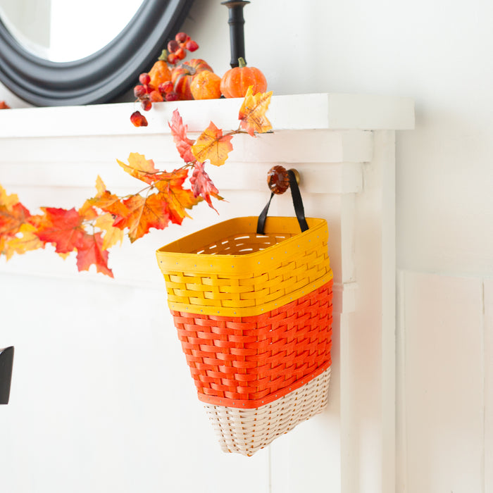 Halloween Hanging Tapered Candy Corn Basket with Protector