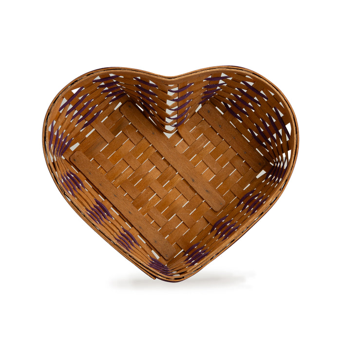 Valentine's Day Woven Heart Basket with Protector - Purple