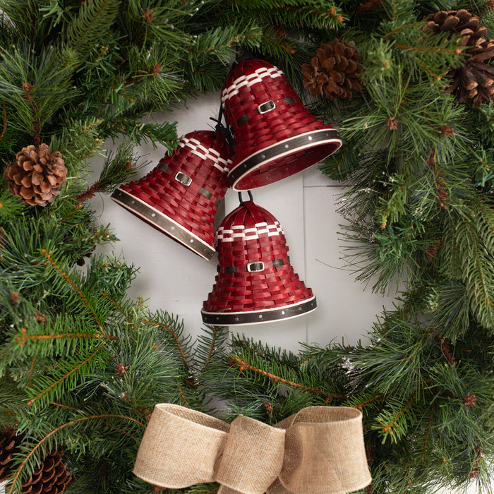Christmas Woven Miniature Bell Trio - Santa Belly