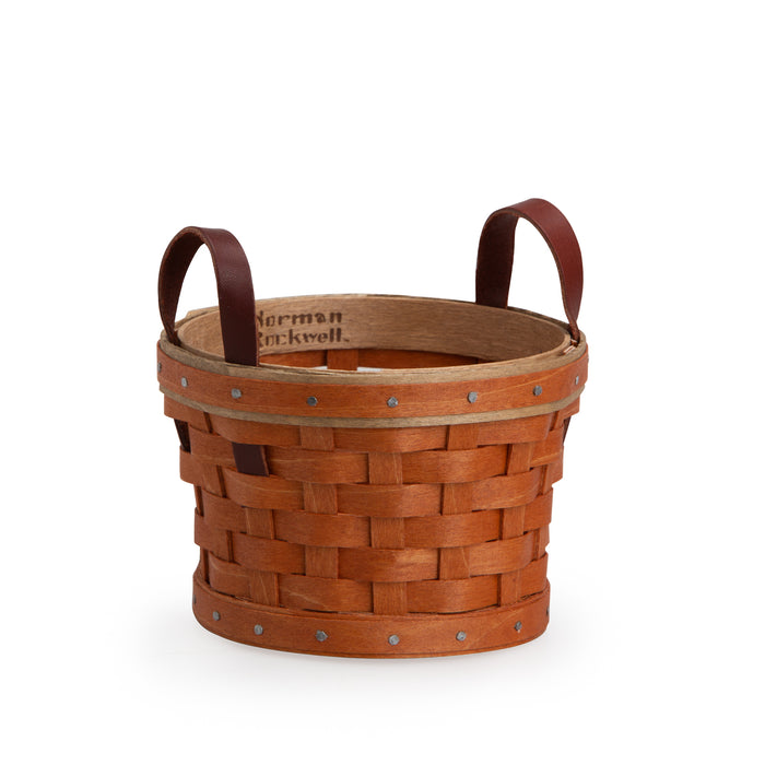Fall Orange Norman Rockwell Miniature Bushel Basket