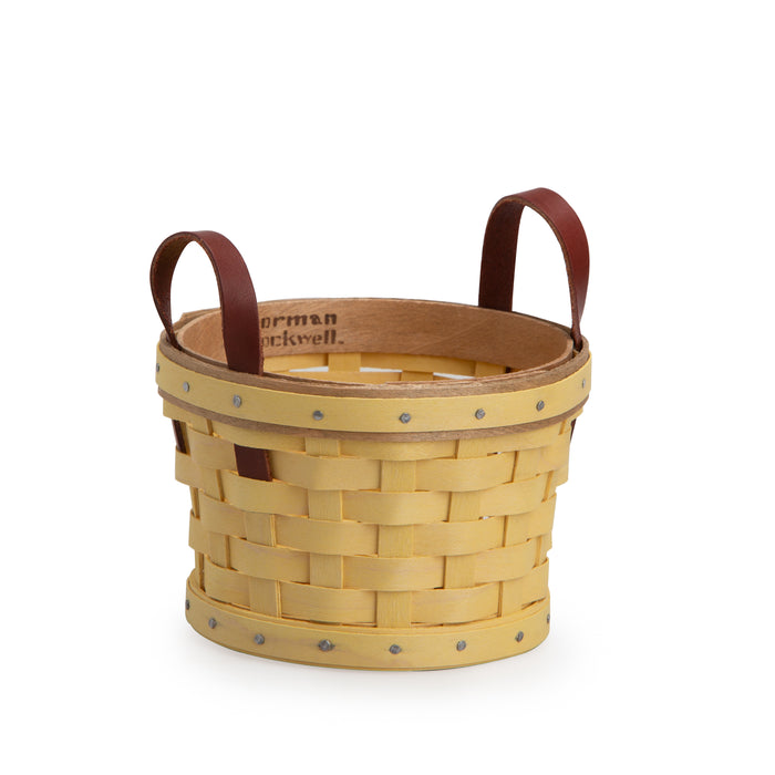 Yellow Norman Rockwell Miniature Bushel Basket