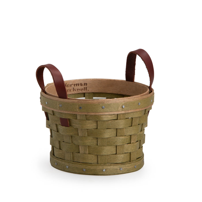 Gothic Green Norman Rockwell Miniature Bushel Basket